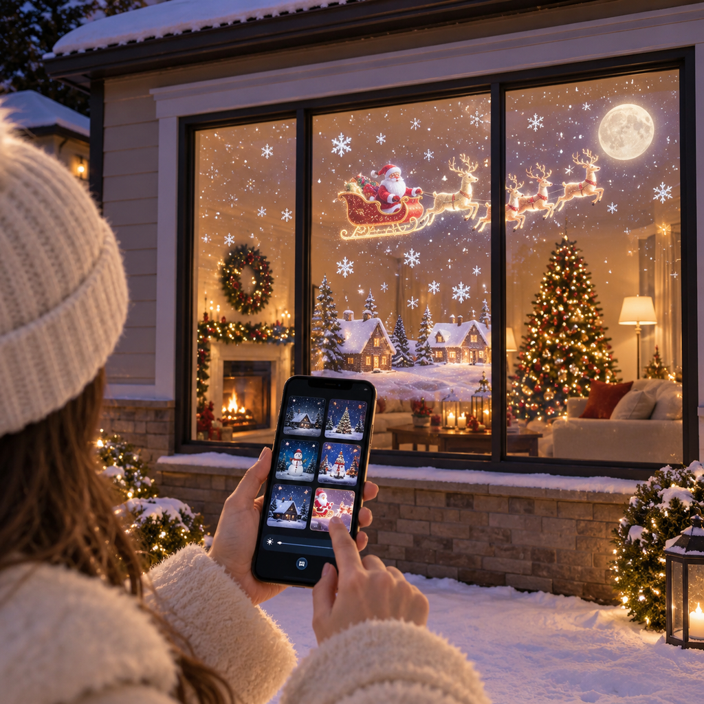 ❄️ Smart Frosted Window Film – Privacy & Holiday Window Upgrade