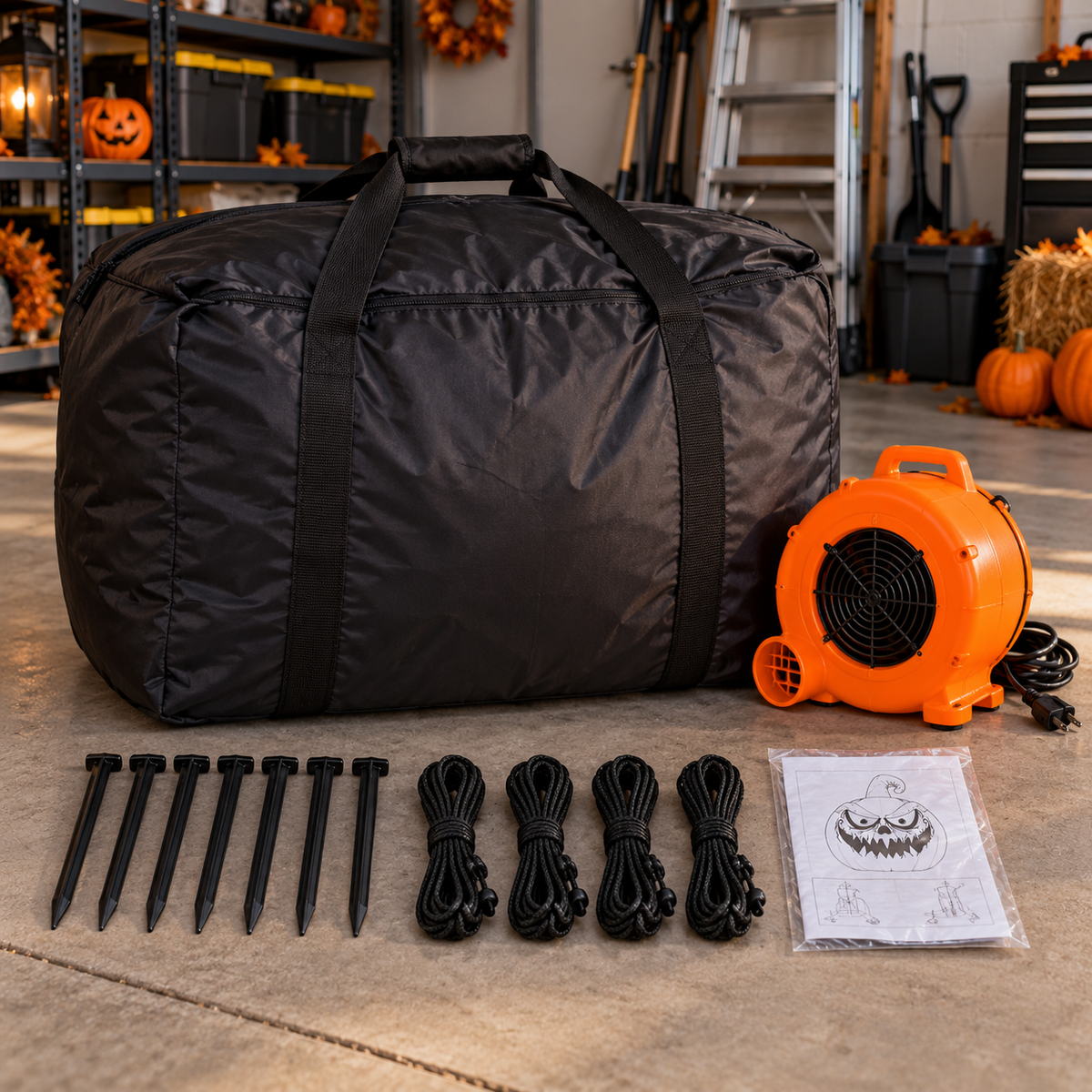 😈🎃 16.4FT Giant Evil Pumpkin Inflatable – Glowing Monster Halloween Yard Decoration 🔥