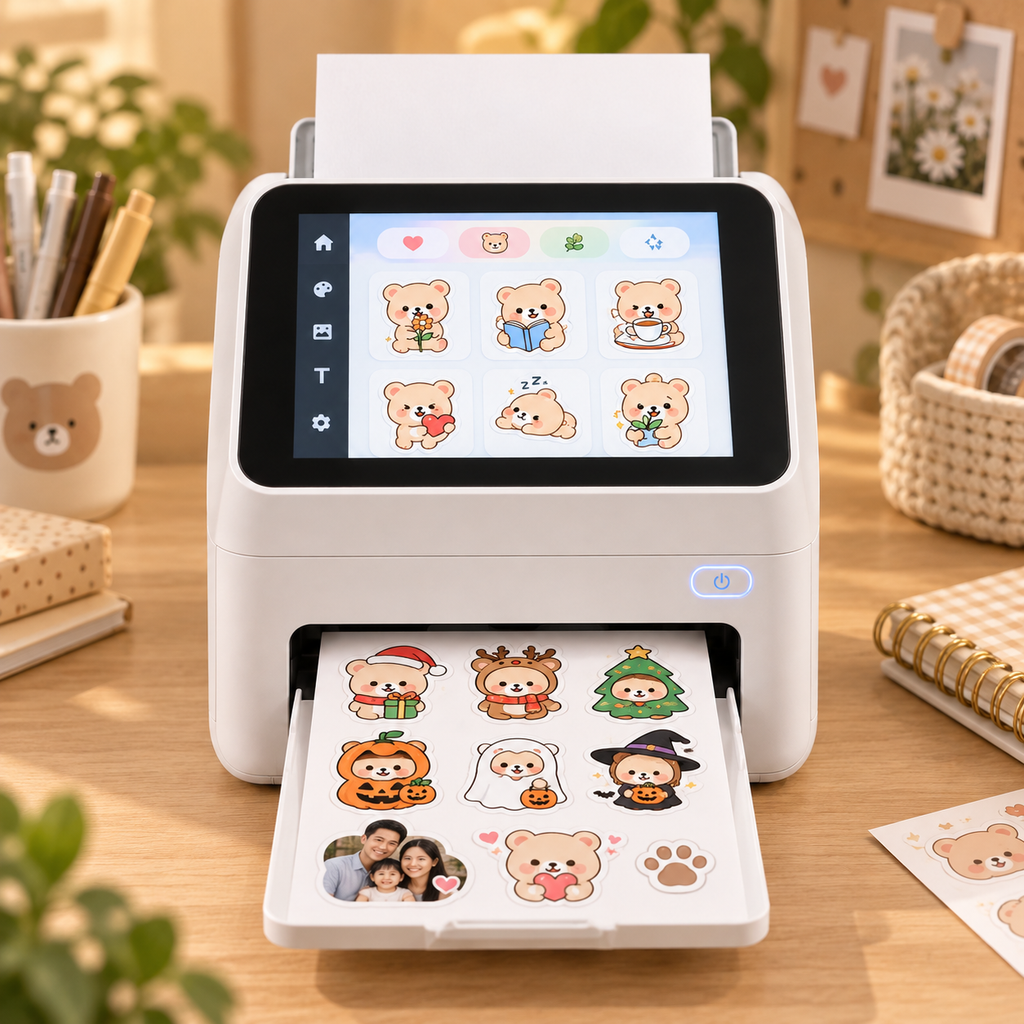 📸🖨️ AI Smart Photo Sticker Printer – Upload, Auto Edit, Print & Kiss-Cut Custom Stickers ✨