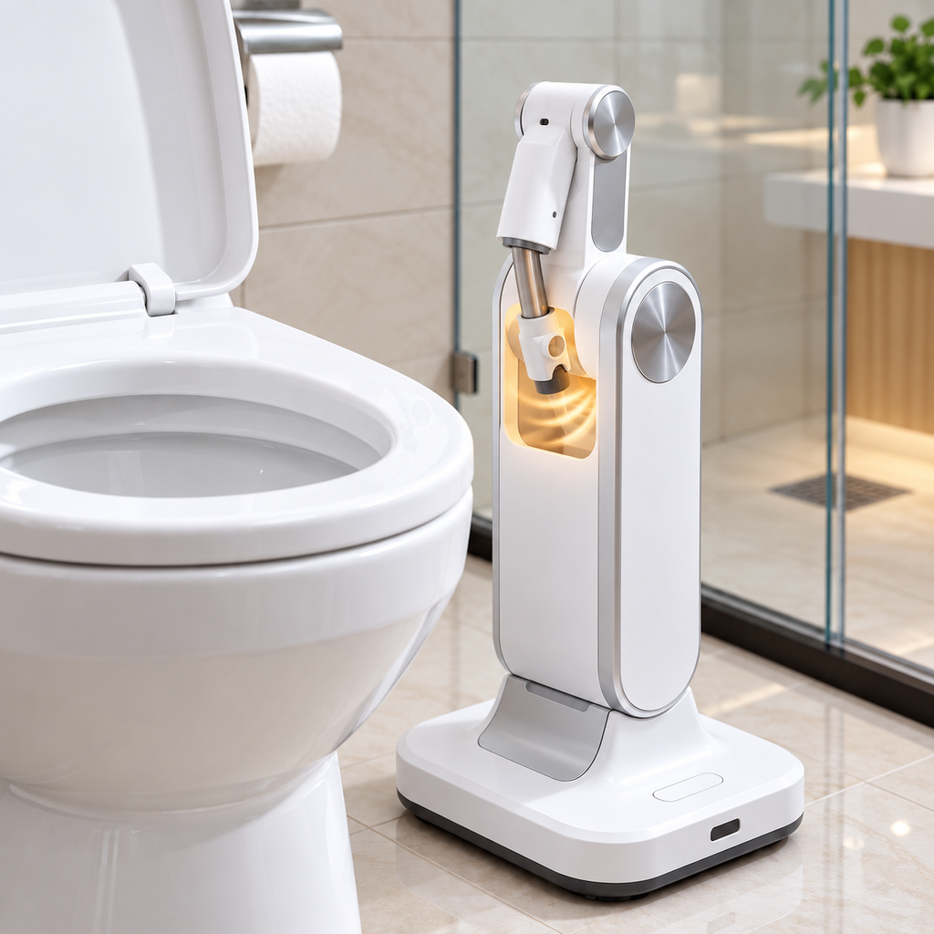 🏠✨ Automatic Smart Bathroom Cleaning Robot – Deep-Reach Toilet Scrubber with Auto Storage 🤖