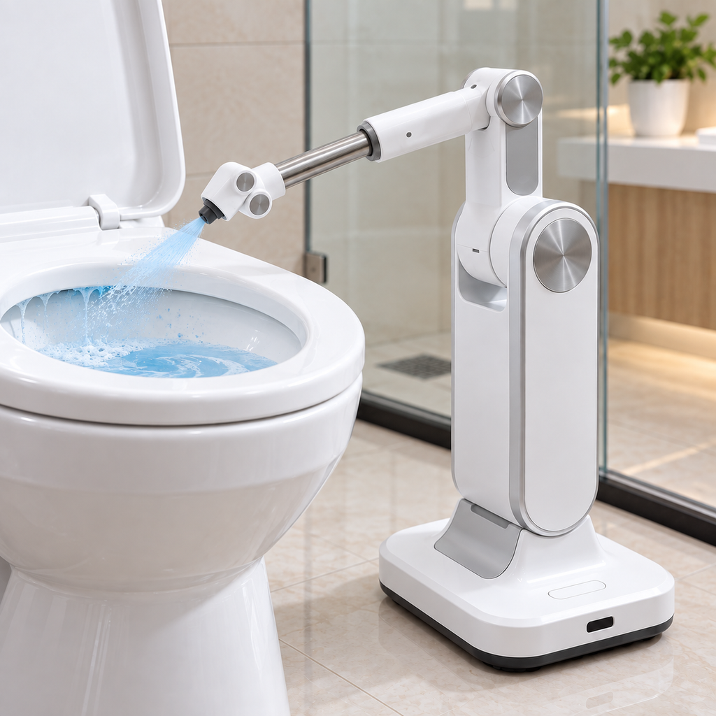 🏠✨ Automatic Smart Bathroom Cleaning Robot – Deep-Reach Toilet Scrubber with Auto Storage 🤖