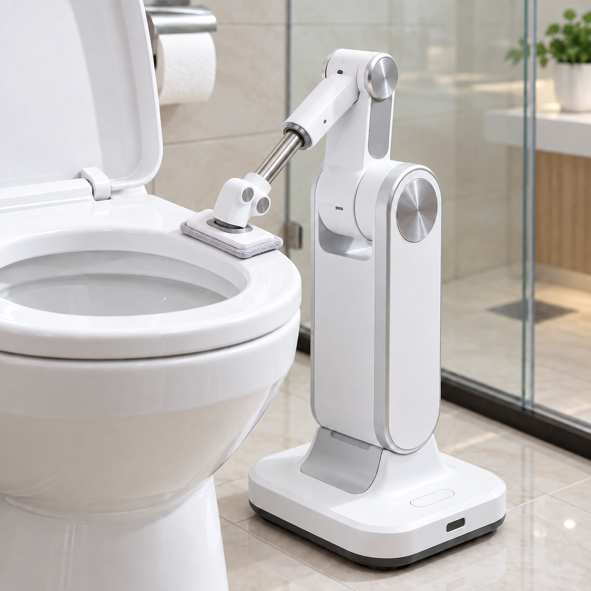 🏠✨ Automatic Smart Bathroom Cleaning Robot – Deep-Reach Toilet Scrubber with Auto Storage 🤖
