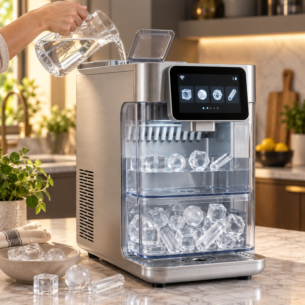 🥃💎 Smart Clear Ice Maker – Cube, Sphere, Diamond & Stick Ice for Home Bars ✨