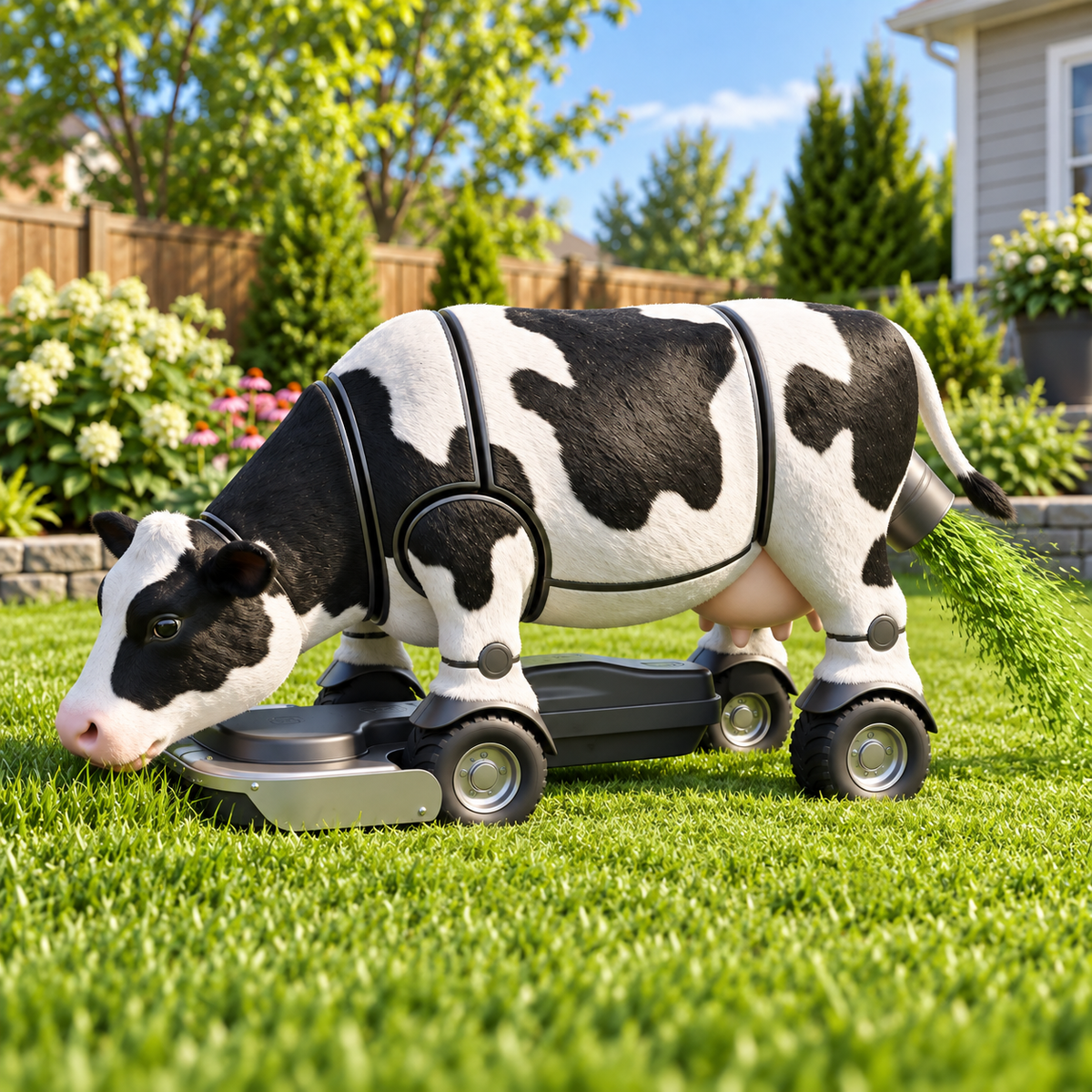 🐄🌿 CowBot Remote-Control Lawn Mower – Rechargeable Electric Cow Mower with Wireless Controller 🎮✂️