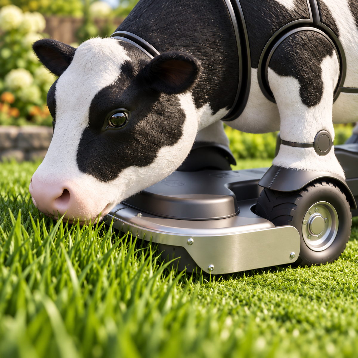 🐄🌿 CowBot Remote-Control Lawn Mower – Rechargeable Electric Cow Mower with Wireless Controller 🎮✂️