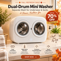 🧺✨ Smart Dual-Drum Mini Washer – Separate Wash for Underwear & Socks with High-Temperature Hygiene Care 👙🧦