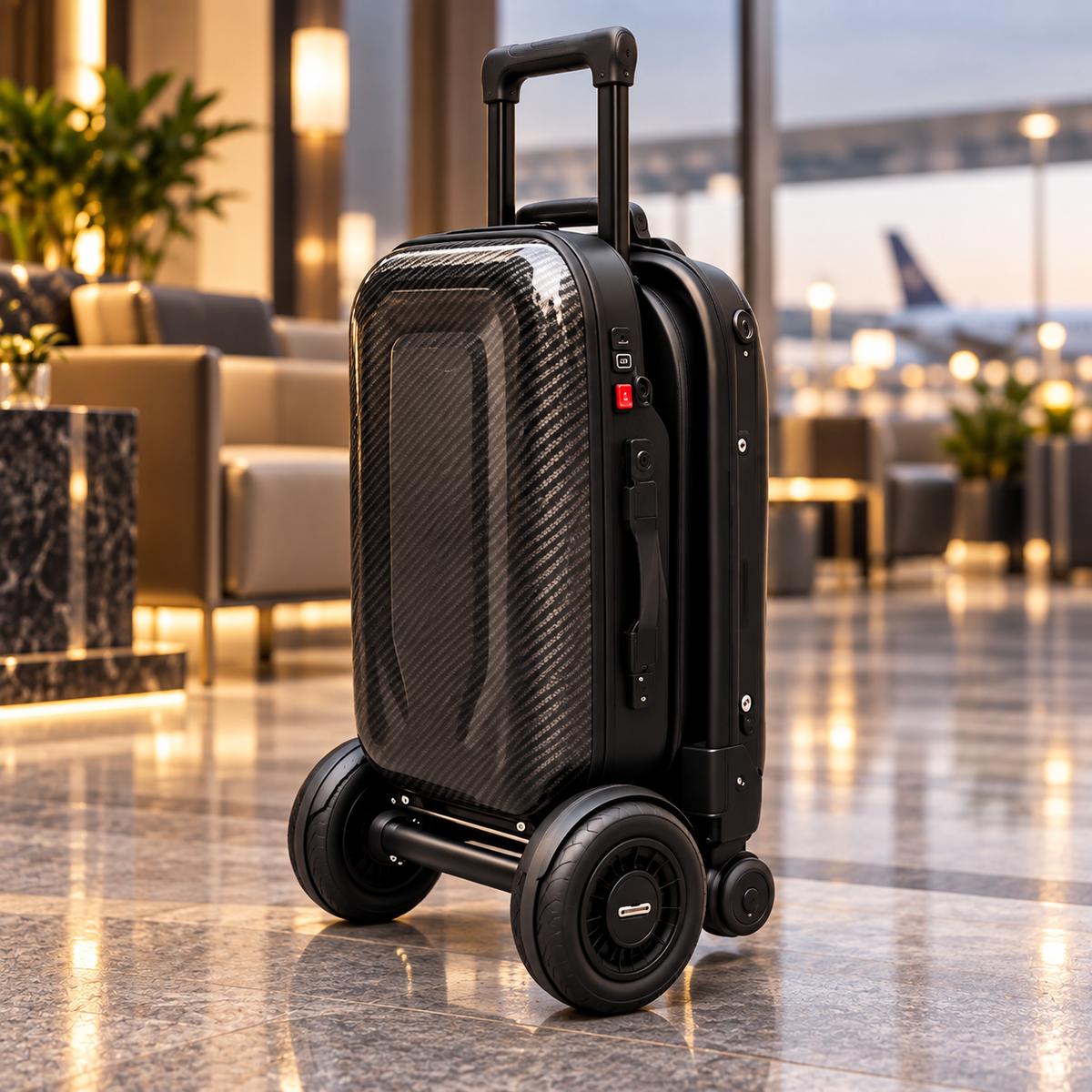 🛴🧳 2-Seat Foldable Electric Travel Scooter – Adult Seat + Rear Passenger Seat, Removable Battery & Suitcase-Style Fold ✨