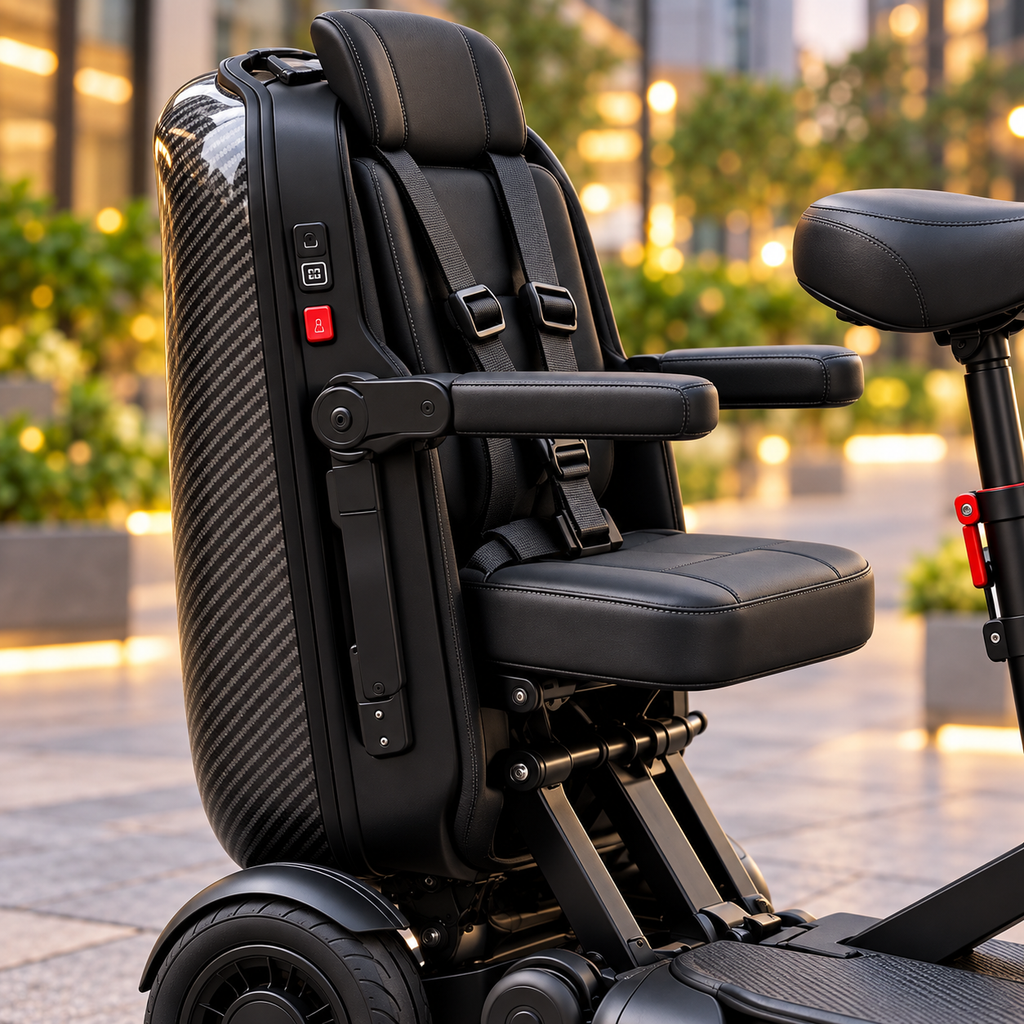 🛴🧳 2-Seat Foldable Electric Travel Scooter – Adult Seat + Rear Passenger Seat, Removable Battery & Suitcase-Style Fold ✨