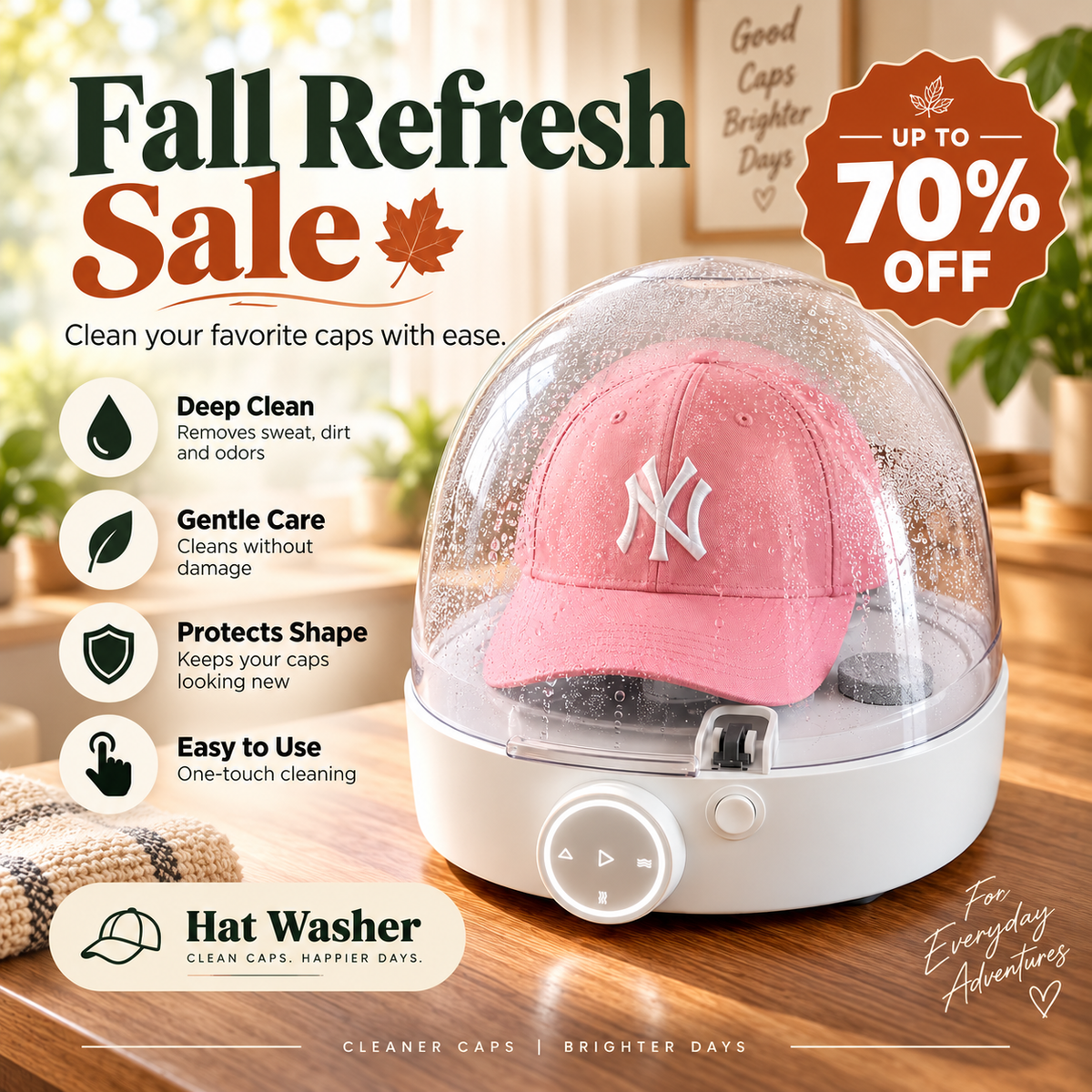 🧢 Smart Hat Washer – Deep Clean & Shape Care Machine