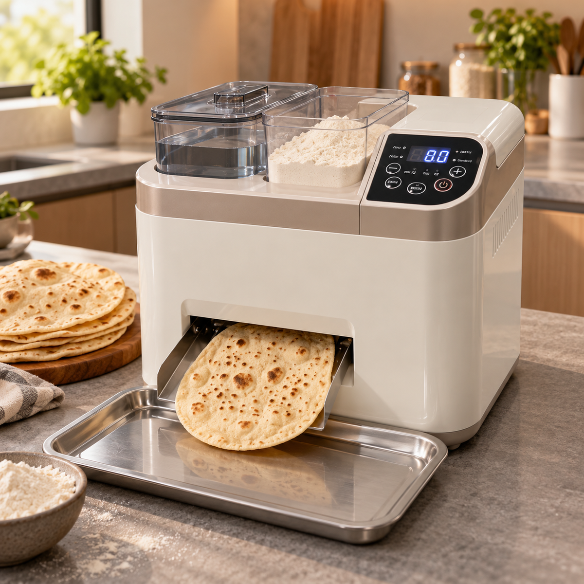 🍞 Smart Automatic Flatbread Maker 🥙 Just Add Flour & Water for Fresh Homemade Flatbreads