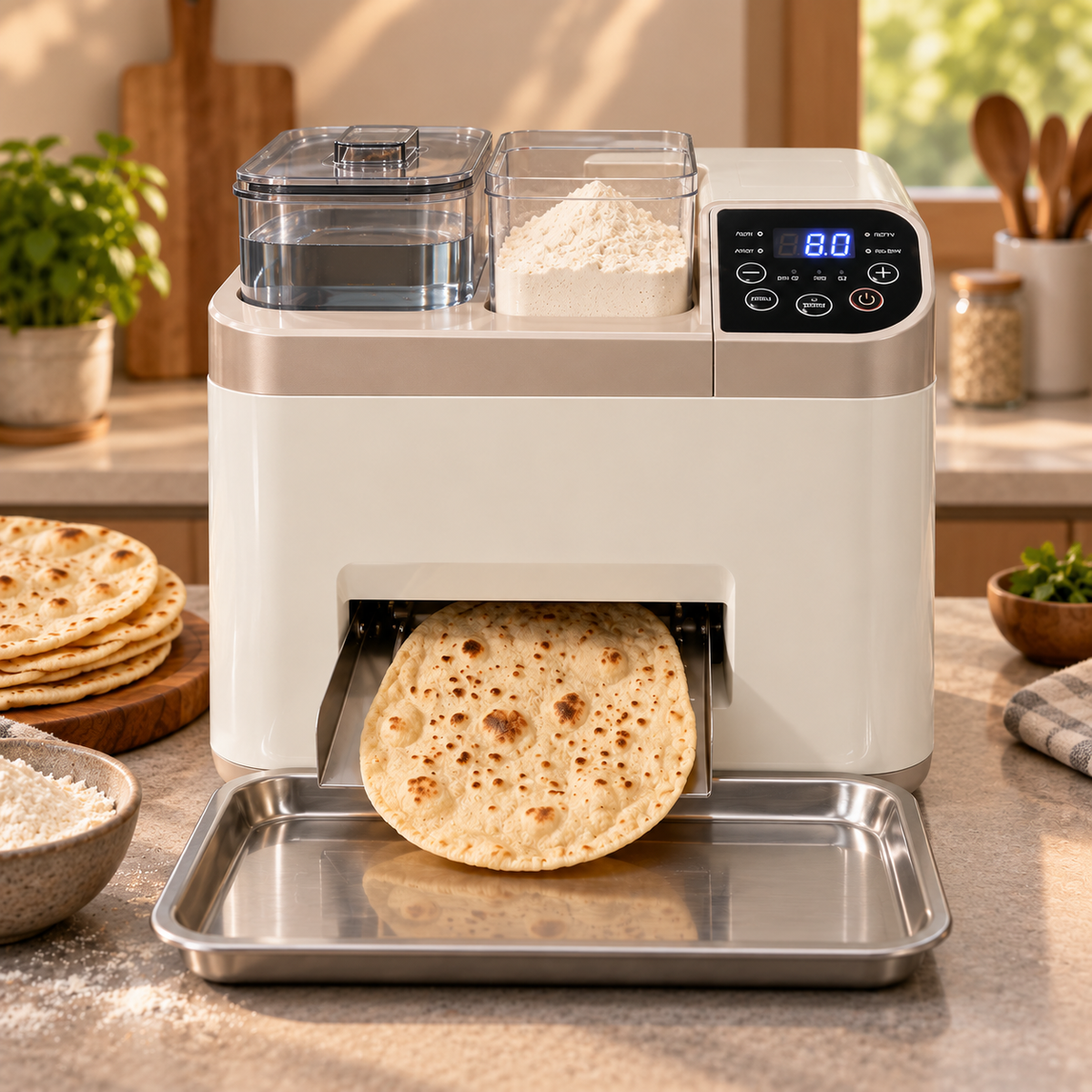 🍞 Smart Automatic Flatbread Maker 🥙 Just Add Flour & Water for Fresh Homemade Flatbreads