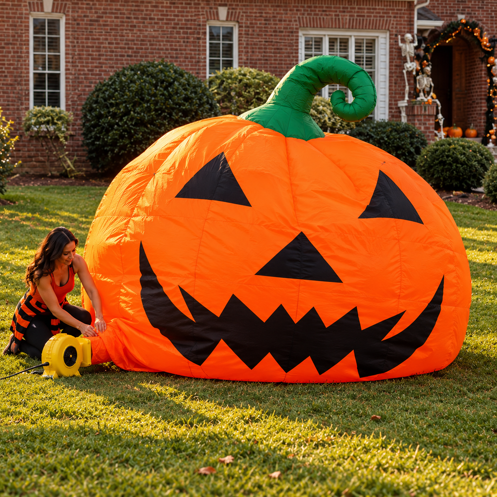 👻 19.7FT Giant Jack-O’-Lantern Inflatable – Oversized Halloween Yard Decoration🎃