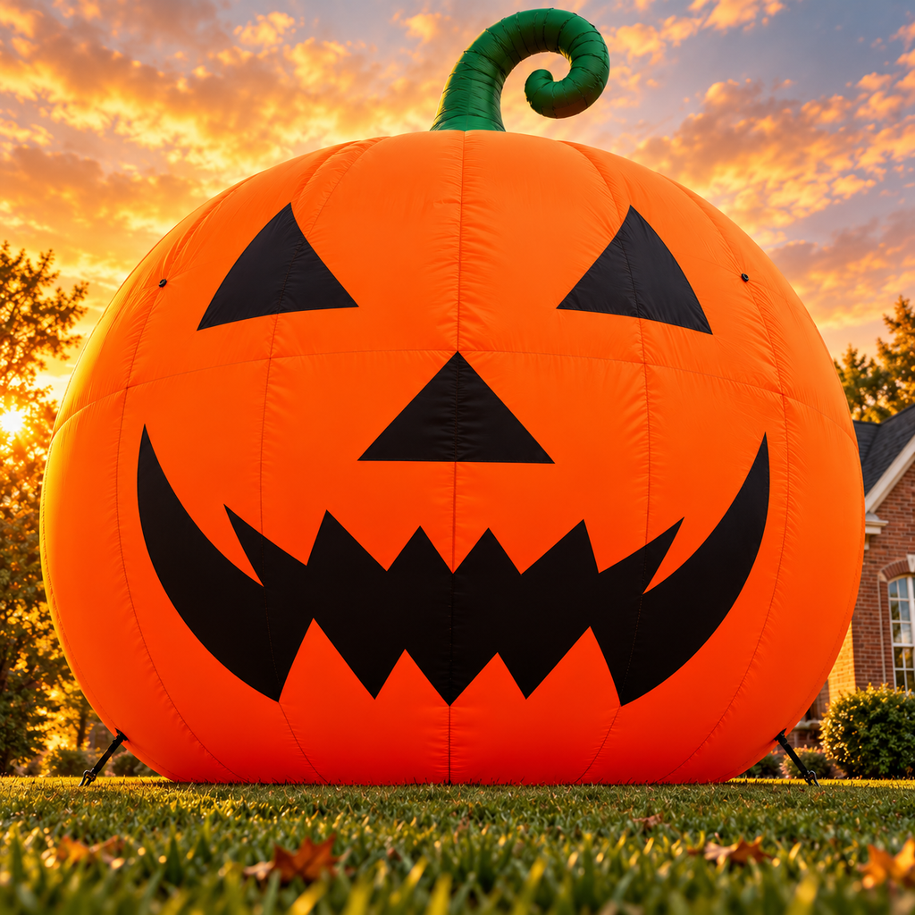 👻 19.7FT Giant Jack-O’-Lantern Inflatable – Oversized Halloween Yard Decoration🎃