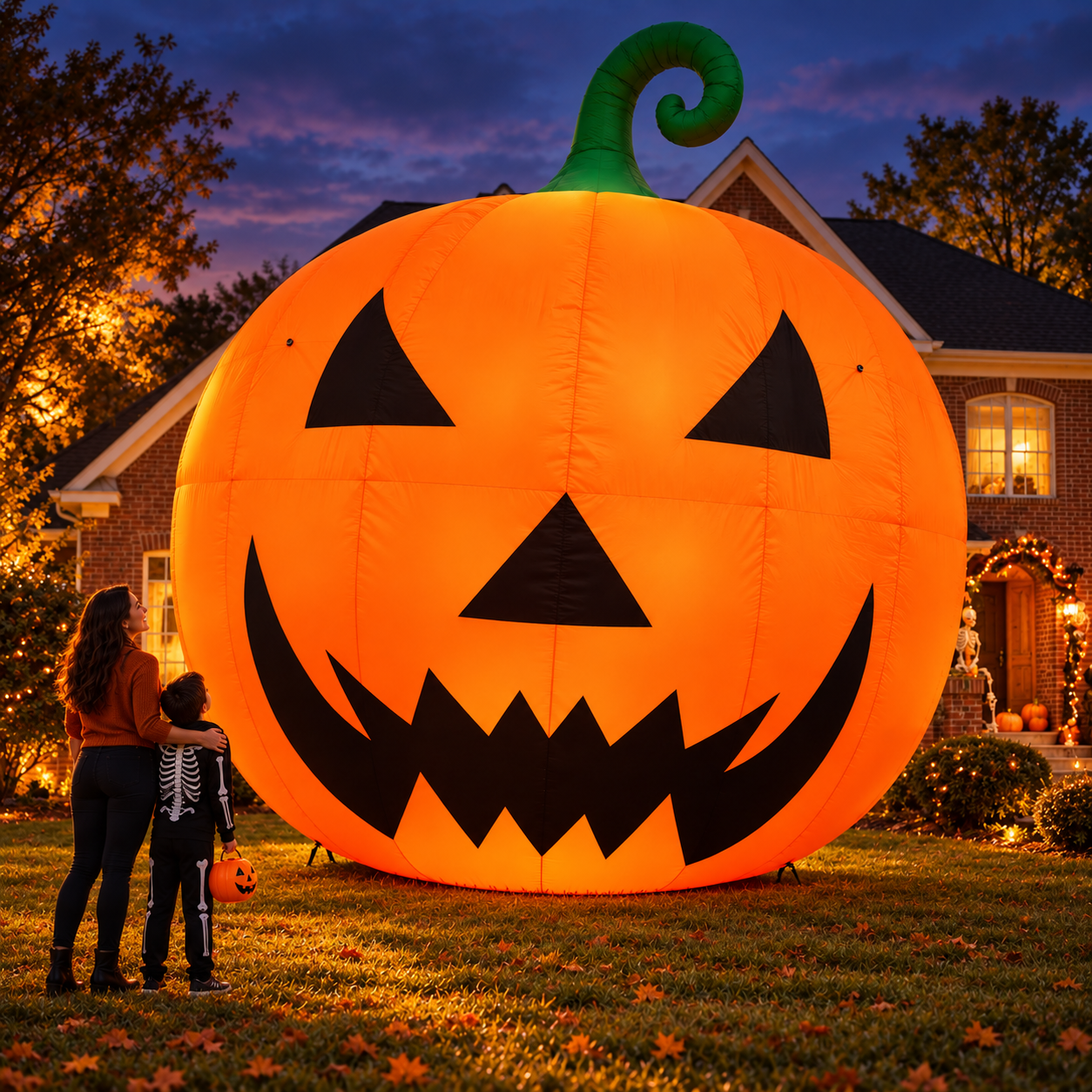 👻 19.7FT Giant Jack-O’-Lantern Inflatable – Oversized Halloween Yard Decoration🎃